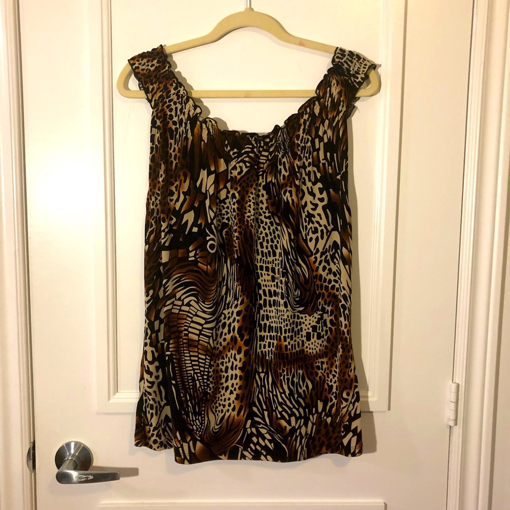 Leopard / Tiger Print Sleeveless Top, Women’s Size XL